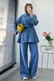 Premium Denim Oversize Two-Piece Jeans Set – Light Blue - 6