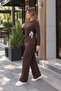 Plus Size Women's Stylish Two-Piece Suit with Side Shawl Detail. Pants and Top - 2