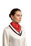Red Wide Border Plain Silk Handkerchief - 2