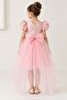 Girl's Palmira Embroidered Tail Evening Dress M00861 Pink - 4