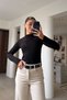 New Season High Collar Long Sleeve Blouse - Black - 4