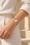 Romas Women's Wristwatch Gold Color Rectangular Case Roman Numeral Dial Steel Band Elegant Analog Watch - 7