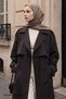 Double Button Lined Bitter Brown Trench Coat - 4