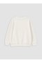 Özmarka New Season Ecru Printed Girls' Sweatshirt - 3