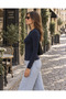 Women's 100% Cotton Navy Blue Lightly Transparent Long Sleeve Basic Body - 3