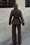 Brown Leopard Print Pocket Jacket and Wide Leg Pants Women's Bottom-Top Stonewashed Denim Set - 5