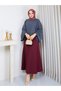 Women's Spanish Sleeved Terry Sweater - Puff Scuba Fabric A-Line Skirt Double Combination