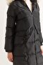 Black Woven Fabric Long Sleeve Comfortable Fit Hooded Double Pocket Zippered Inflatable Coat - 4