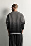 Men's Oversize Patterned Crew Neck Wool Knit Sweater - 4