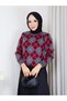 Women's Baklava Pattern Tiriko Sweater - Puff Scuba Fabric A-Line Skirt - 2