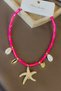 Zr Model - Bamboo - Pink Necklace with Starfish and Gold Charm Detail - 2