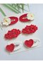 Girl's Hair Accessory Handmade, Suitable for Every Outfit, Colorful Organic 6-Piece Mixed Hair Accessory Organic Snap Clip Set - 4