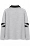 2258 Women's Los Angeles 95 Printed Polo Collar Sweatshirt Gray - 3