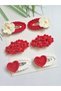Girl's Hair Accessory Handmade, Suitable for Every Outfit, Colorful Organic 6-Piece Mixed Hair Accessory Organic Snap Clip Set - 7
