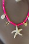 Zr Model - Bamboo - Pink Necklace with Starfish and Gold Charm Detail - 4