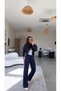 Navy Blue Two-Thread Basic Sweatpants