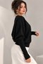 Sparkling Stone Detailed Long Ribbed Sleeve Knit Sweater