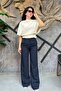 Premium Quality Mid-Waist Wide-Leg Fabric Trousers Sun546
