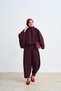 Women's Shirt Collar Zipper Detail Jacket Suit Plum - 2