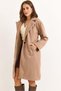 Mink Cashmere Fabric Wide Collar Oversize Form Single Button Pocketed Low Shoulder Coat - 3