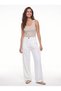 White Cotton Woven Regular Waist Masculine Wide Leg Regular Fit Straight Trousers - 3