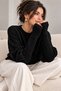 Sparkling Stone Detailed Long Ribbed Sleeve Knit Sweater - 3