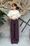 High Waist Buttoned Straight Palazzo Trousers Sun545 - 4