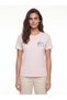 Powder Pink Cotton Crew Neck Short Sleeve T-Shirt with Minimal Embroidery Detail and Soft Texture - 2