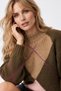 Women's Premium Diamond Patterned High Collar Knit Sweater - 5