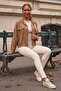 Camel Shirt Collar Cuffed Sleeves Snap Fasteners Casual Tencel Fabric Oversize Woven Jacket 65 75 - 5