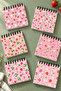 Pink Strawberry and Floral Pattern Mini Notepad Set