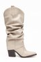 Women's Cowboy Boots Pointed Toe Drawstring Thick Heel Western Boots - 3