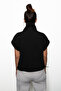 Women's Aura Snap Fastener Waist Adjustable Bomber Vest Black - 3