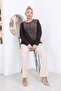 Plus Size Stoned Modal Fabric Blouse - 3