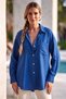 Saks Blue Shirt with Collar, Cuffs, Sleeves, Buttons and Pockets, Casual Tencel Fabric Woven Shirt 68 67 - 4