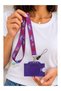Purple Tom and Jeryy Card Strap, Collar Strap, Neck Strap, Phone Strap and Purple Plastic Horizontal Card Holder