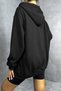 Unisex Black Zippered Sweat Hooded Cardigan - 2