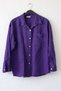 Purple Shirt Collar Cuffed Sleeves Pocket Elastic Waist Tencel Fabric Woven Bottom Top Set 68-104 67-60 - 2