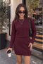 Hair Braided Button Detailed Cardigan Skirt Knitwear Set