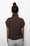 Women's Aura Snap Fastener Waist Adjustable Bomber Vest Brown - 4