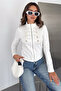 Women's Napoleon Buttoned Zippered Steel Jacket - 3