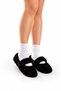 Lily Women's Plush Black Strappy Stylish Lightweight Ballerina Home Casual Shoes - 6