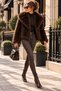 Women's Short Collared Soft Fur Coat Cty-Abr-2240 - 3