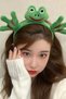 Green Color Frog Figured Plush Crown