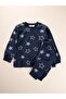 Patterned Pajama Set 2-8 Years Navy Blue