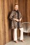 Plus Size Zippered Patterned Tunic Cardigan - 5