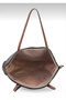 Large Size Women's Shoulder Bag with Ribbon Detail - 4