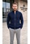 Anti-Pilling Stand Collar Zippered Men's Knitwear Cardigan
