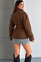 Women's Mock Neck Belted Short Lined Melton Coat - 2