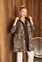 Plus Size Zippered Patterned Tunic Cardigan - 6